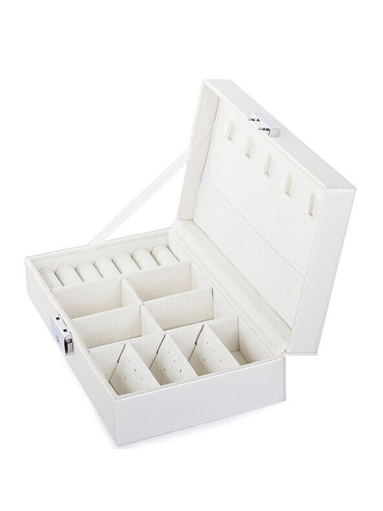 Casetă Pentru Bijuterii Albă 21x12x6cm