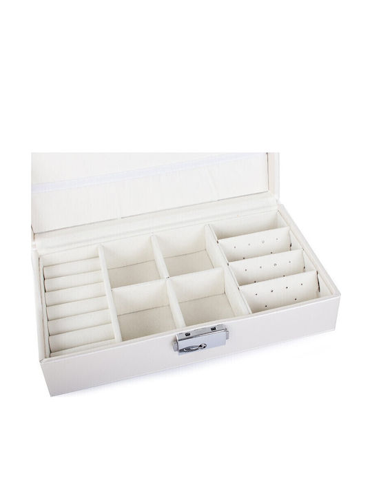 Casetă Pentru Bijuterii Albă 21x12x6cm