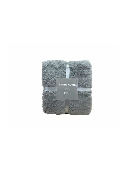 Linea Home Blanket Sherpa Fleece Double 200x220cm Patagonia Grey