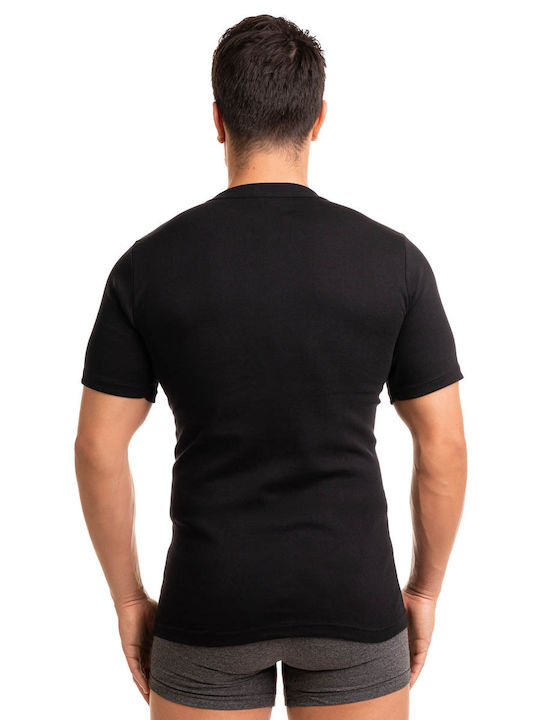 Giorgio Men's Undershirts Short-sleeved BLACK 3Pack