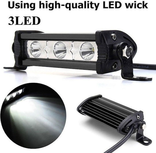 LED Lightbar Universal 10-30V 9W 10.4cm with White Lighting 1pcs