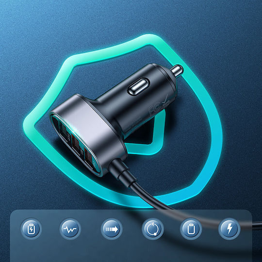 Joyroom JR-CL03 Pro Φορτιστής Αυτοκινήτου 45W με Θύρες: 5xUSB Μαύρο Χρώμα