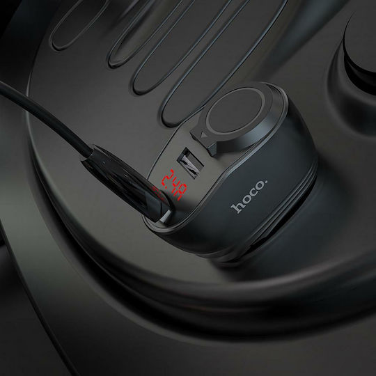 Hoco Z34 Φορτιστής Αυτοκινήτου 96W 3.1A με Θύρες: 2xUSB Μαύρο Χρώμα