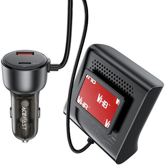 Acefast B11 138w Usb-a Usb-c Car Charger With 6 Ports - Black