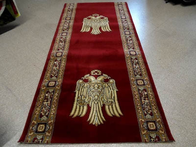 Ecclesiastical Walkway with Eagle closed wings red