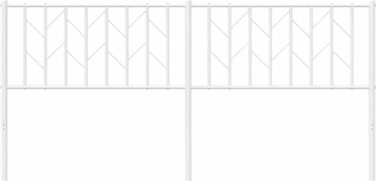 vidaXL Metal Bed Headboard White 187x90cm