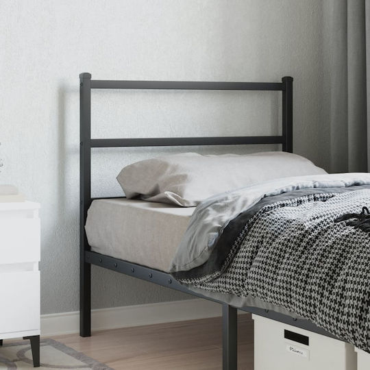 vidaXL Metallic Bed Headboard Black 95x90cm