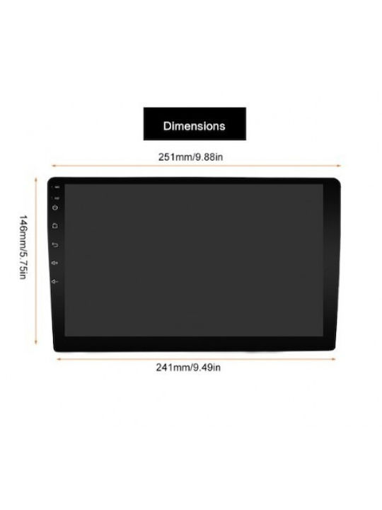 Ηχοσύστημα Αυτοκινήτου (Bluetooth/USB/WiFi/GPS/Apple-Carplay/Android-Auto) με Οθόνη Αφής 10.1"