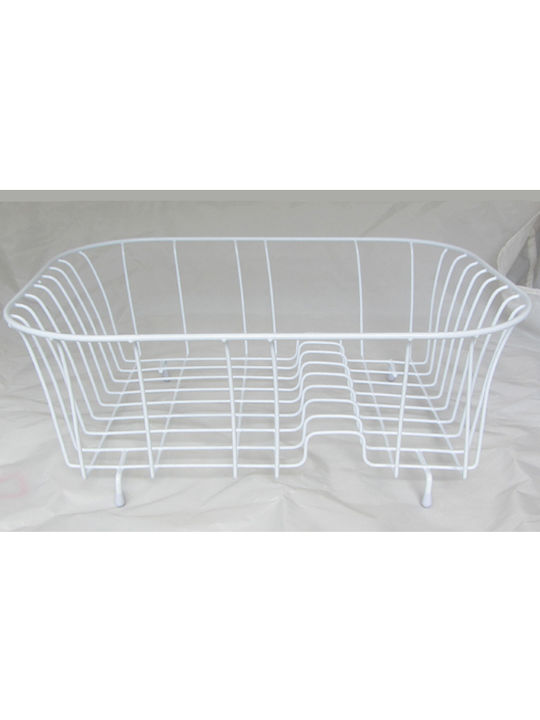Homestyle Sită Pentru Chiuvetă Metalică Albă 39.5x30x14.5cm