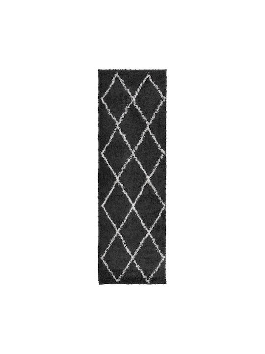 vidaXL Rug Rectangular Shaggy Black and cream