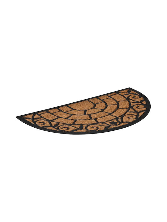 vidaXL Entrance Mat Anti-slip Semicircular made of Rubber Black 45x75cm