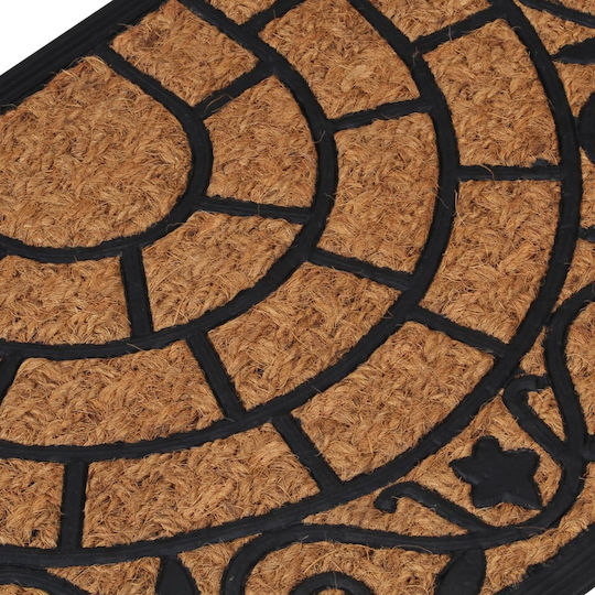 vidaXL Entrance Mat Anti-slip Semicircular made of Rubber Black 45x75cm