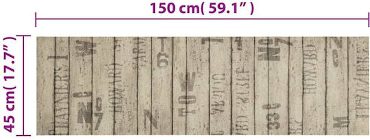 vidaXL Kitchen Mat Runner with Anti-slip Underlay Beige-grey 45x150εκ.