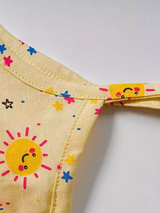 Kinderstoff-Latzhose Regenbogen und Sonnengelb