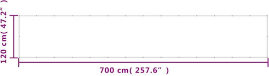 vidaXL Material Separator de Umbrire Albastru Cu cerc & cu strat PU 1.2x7m