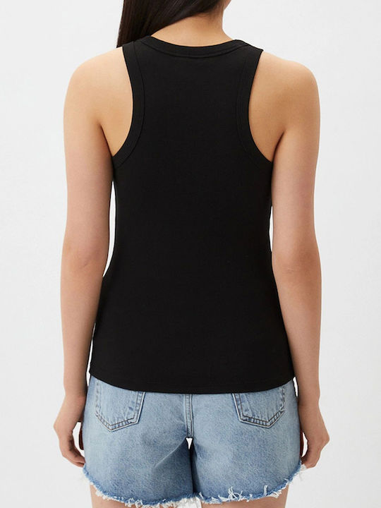 Easy Women's Blouse Cotton Sleeveless with Halter Neck Black