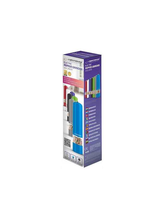 Esperanza Set Electric Râșnițe Condimente din Plastic în Culoare Alb 23cm 1buc