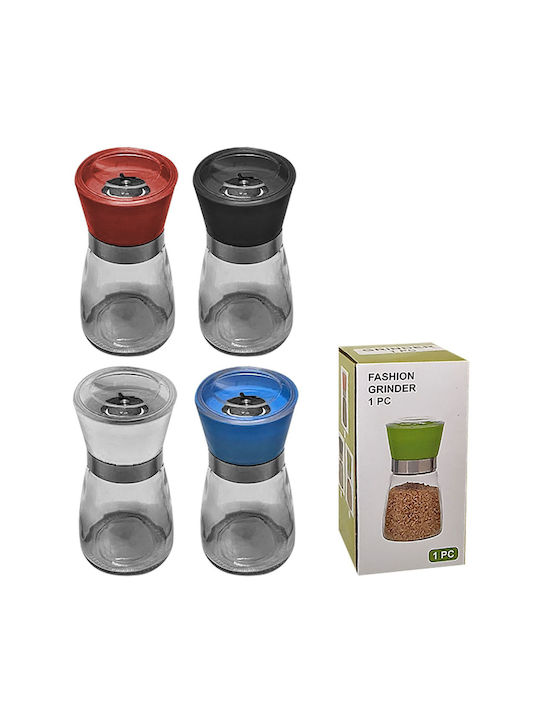HOMie Manual Glass Pepper Mill In Black Colour 13cm