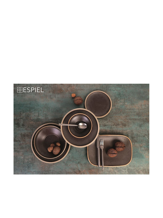 Espiel Karma Plate Soup made of Porcelain Brown with Diameter 15.3cm