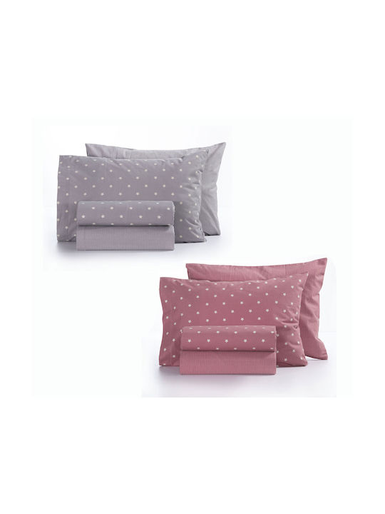 Nef-Nef Homeware Sheet Set Single Cotton Precious Gray 170x260cm 3pcs