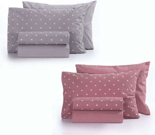 Nef-Nef Homeware Комплект чаршафи Единично Памучни Precious Сив 170x260см 3бр