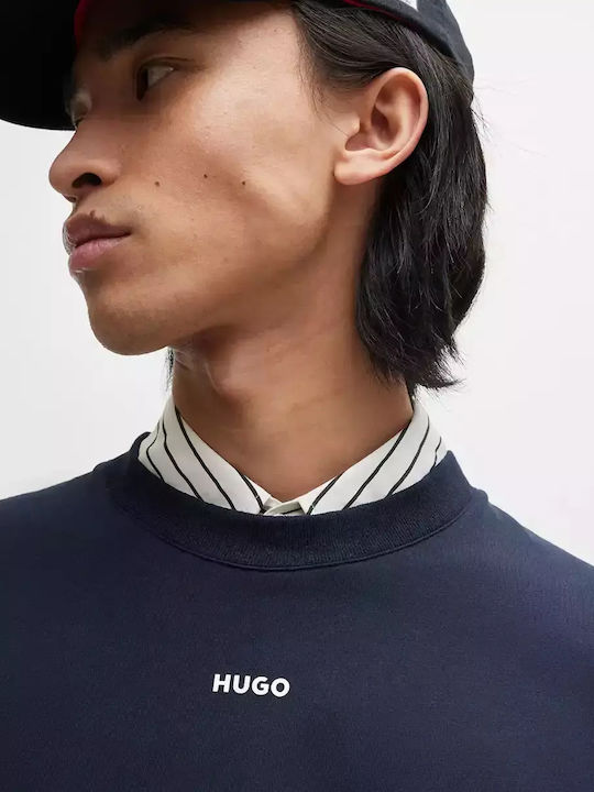 Hugo Boss T-shirt Bărbătesc cu Mânecă Scurtă dark blue