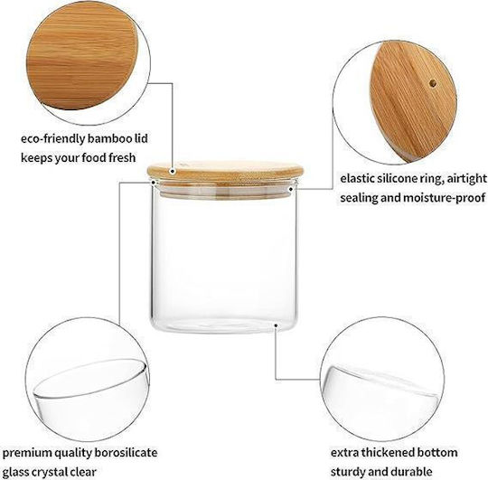 Next Vase General Use with Lid Glass Transparent 500ml