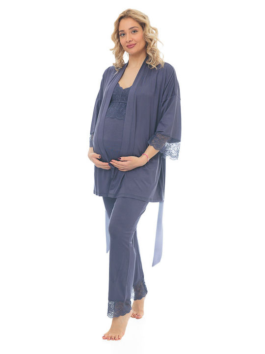 Angel's Secret Robe Maternity & Nursing in Blue color