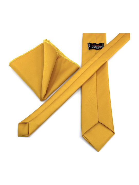 Legend Accessories Τυπου Σετ Ανδρικής Γραβάτας σε Κίτρινο Χρώμα