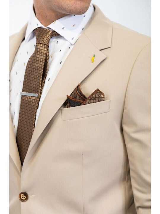 Men's Summer Suit Jacket Regular Fit Beige