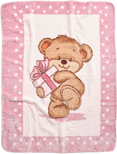 Das Home Relax Samt Kinderbettdecke Braun Rosa 110x140cm