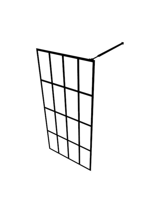 vidaXL Divider de verandă Duș cu Glisare Ușă 80x195cm Dungi Negru