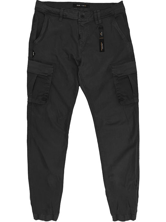 Double Men's Trousers Chino in Slim Fit Black