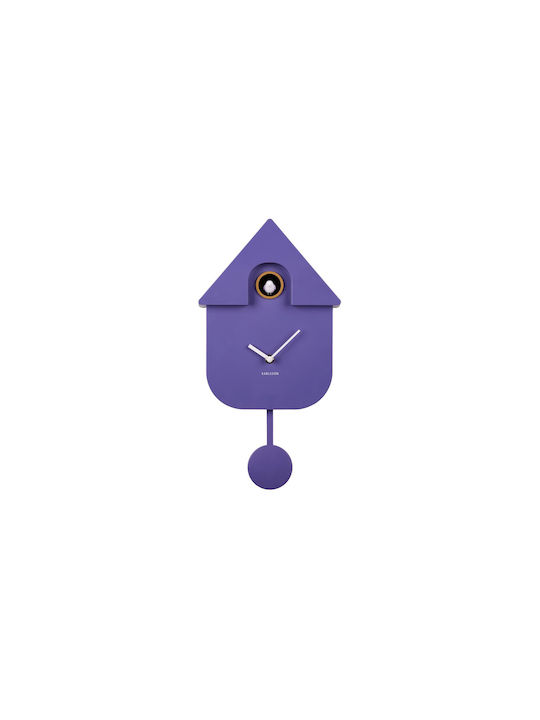 Karlsson Cuckoo Wall Clock Plastic Pendulum Purple 21.5x8.5cm
