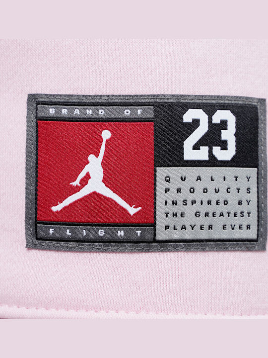 Fleece Kids Sweatshirt with Hood and Pockets Pink Foam