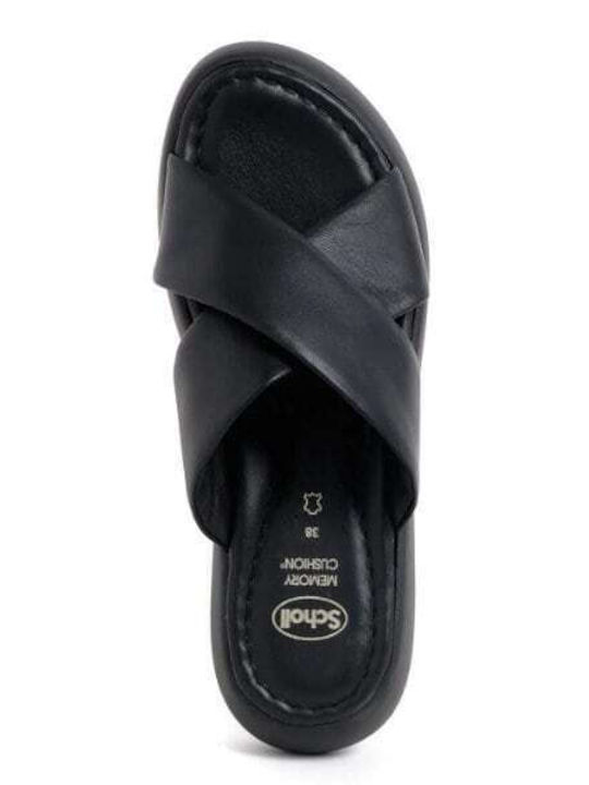 Scholl Anatomic Leather Crossover Women's Sandals Black