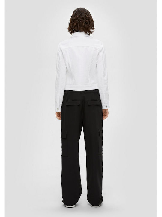 S.Oliver Women's Short Jean Jacket for Spring or Autumn White