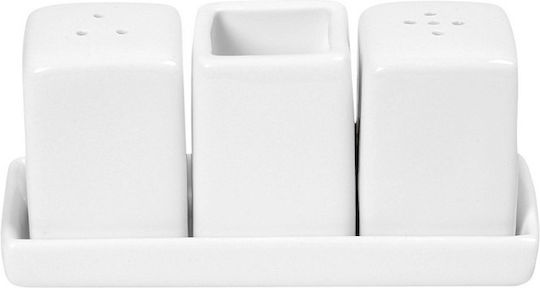 Espiel Siders Salt and Pepper Set Porcelain with Stand 2pcs