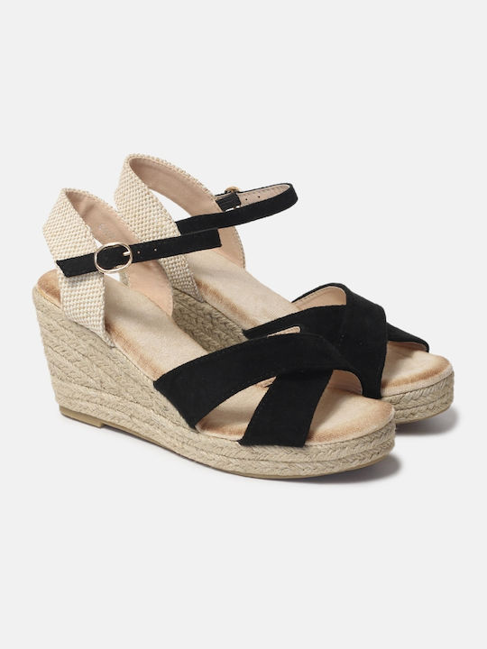 InShoes Platforme dama în stil espadrile Negre