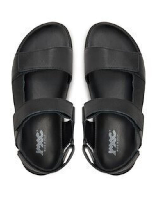 Leder Herrensandalen in Schwarz Farbe