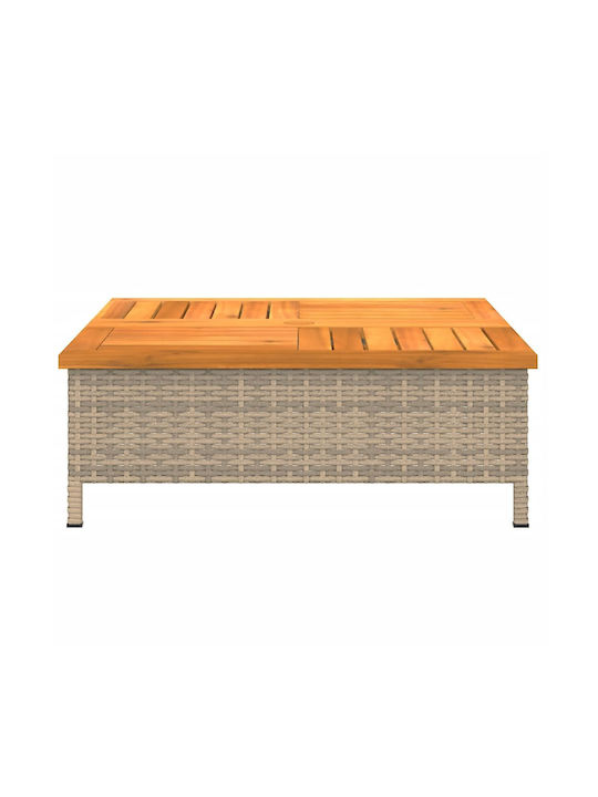 Garten- und Terrassentisch für kleine Räume Beiges 70x70x25cm