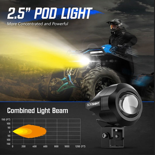 NovSight Проектор за Мотоциклет LED 2бр