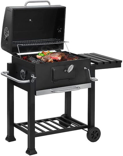 Charcoal Grill With Lid And Thermometer 110x47cm