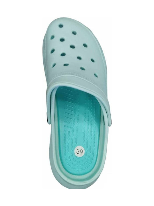 Adam's Shoes Γυναικεία Σαμπό Τιρκουάζ