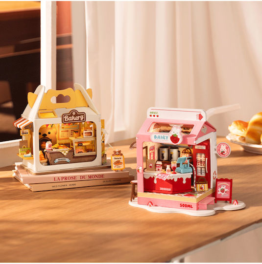 Rolife Bau- und Konstruktionsspielzeug Holz Roboter Teddy's Bread Box Mit LED Für Kinder Ab 14 Jahren