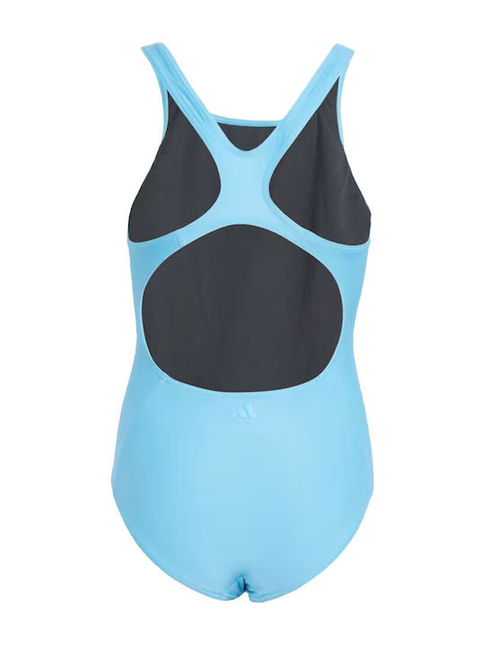 adidas Big Bars Suit Kids Swimwear One-Piece Light Blue