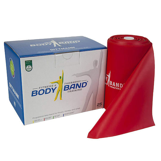 Body Concept Bandă de rezistență pentru exerciții Mediu Roșu 25m