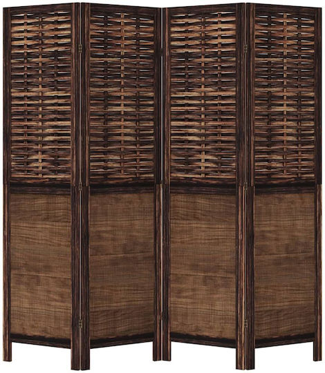 vidaXL Decorative Room Divider Wooden with 4 Panels 140x160cm