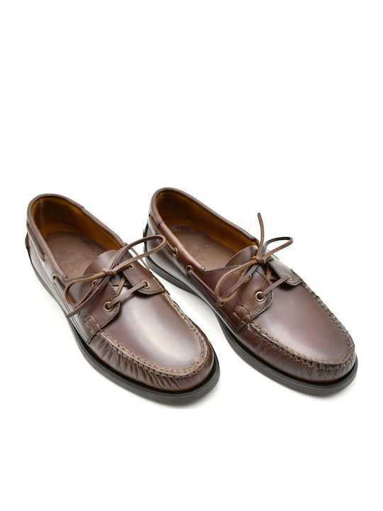 Men's Leather Boat Shoes Brown