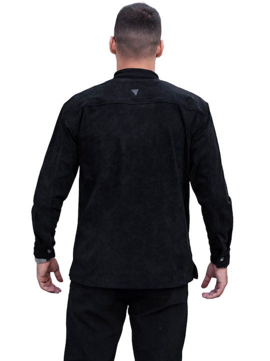 Vittorio Long Sleeve Corduroy Overshirt In Regular Fit Black